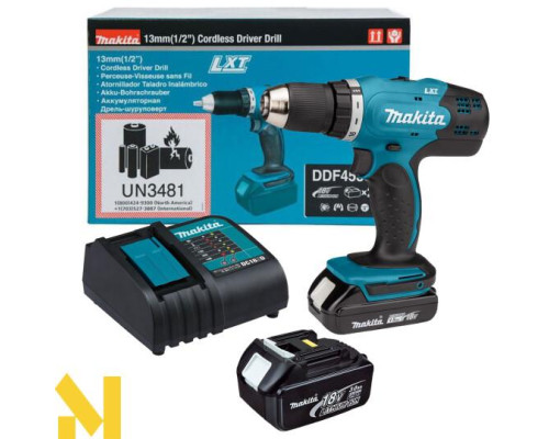 Акумуляторний дриль-шуруповерт Makita DDF453SYX4KIT (2 акб 18 В 1.5 Ah, 3.0 Ah)