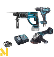 Набір інструментів акумуляторних Makita DLX3160 (DGA504, DHR202, DDF482)
