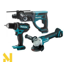 Набір інструментів акумуляторних Makita DLXMUA504 (DGA504 + DDF482 + DHR202)