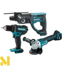 Набір інструментів акумуляторних Makita DLXMUA504 (DGA504 + DDF482 + DHR202)