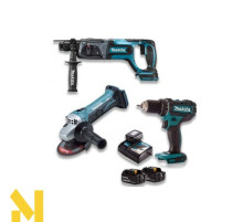 Набір інструментів акумуляторних Makita DLXMUA504A (DGA504 + DDF482 + DHR202)