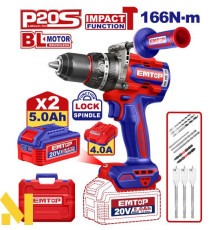 Дриль-шуруповерт акумуляторний EMTOP ECIDL201668