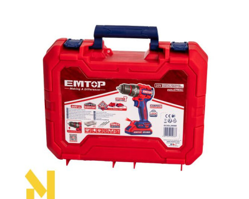Дриль-шуруповерт акумуляторний EMTOP ECIDL20668