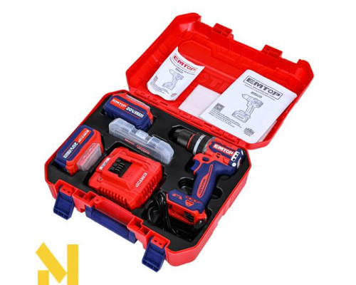 Дриль-шуруповерт акумуляторний EMTOP ECIDL20968