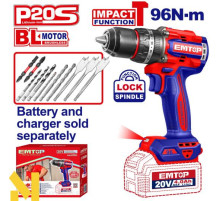 Дриль-шуруповерт акумуляторний EMTOP ECIDL209681 (без АКБ та ЗП)