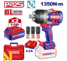 Гайковерт акумуляторний ударний EMTOP ECIWL20135