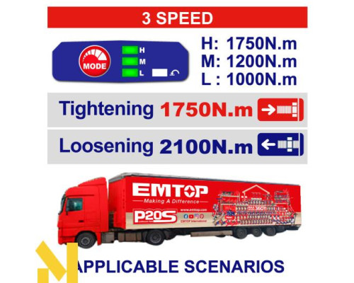 Гайковерт акумуляторний EMTOP ECIWL201751 (без АКБ та ЗП)