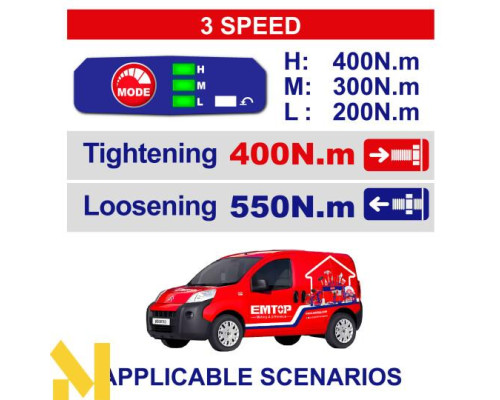 Гайковерт акумуляторний EMTOP ECIWL2040
