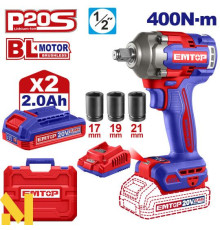 Гайковерт акумуляторний EMTOP ECIWL2040