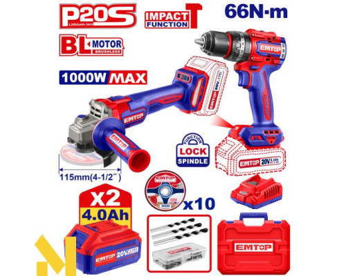 Набір інструментів акумуляторних EMTOP ECKL20273