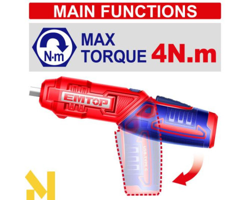Шуруповерт акумуляторний EMTOP ECSR0408