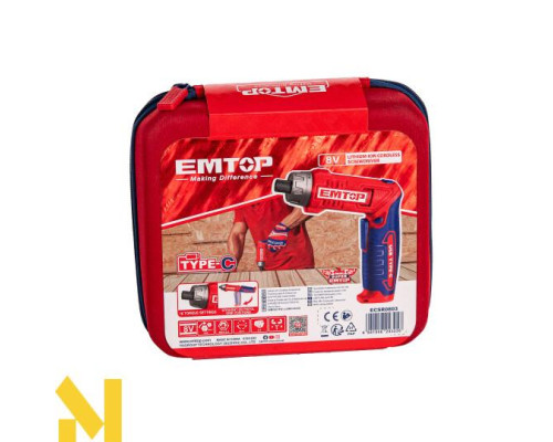 Викрутка акумуляторна EMTOP ECSR0803