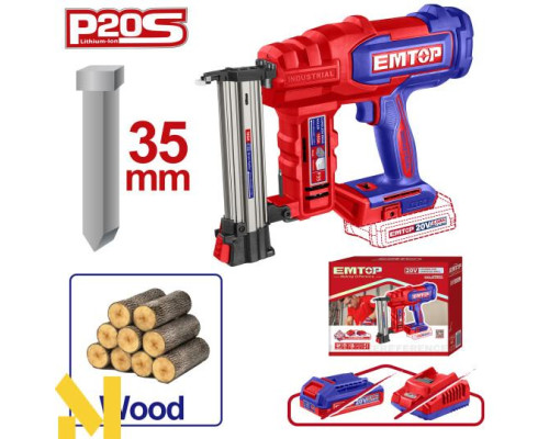 Цвяхозабивач акумуляторний EMTOP ELBNLI2005 (без АКБ та ЗП)