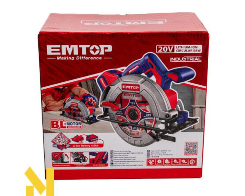 Пила дискова акумуляторна EMTOP ELCS18511