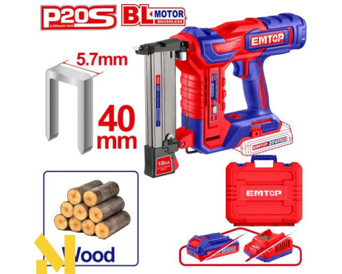 Степлер акумуляторний EMTOP ELCSNLI6005 (без АКБ и ЗП)