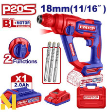 Перфоратор акумуляторний EMTOP ELRH201881