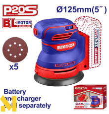 Шліфмашина ексцентрикова акумуляторна EMTOP ELROS2002 (без АКБ та ЗП)