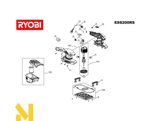 Шліфмашина вібраційна Ryobi ESS200RS