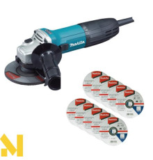 Болгарка (кутова шліфмашина) Makita GA4530R +  відрізні круги D-18661x10