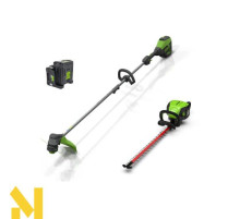 Акумуляторний триммер Greenworks GD60LT + Акумуляторний кущоріз Greenworks GD60HT (з АКБ та ЗП)
