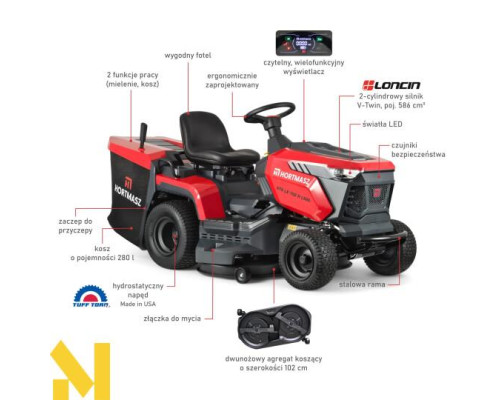 Садовий трактор бензиновий HORTMASZ HTS LX 102 H L586