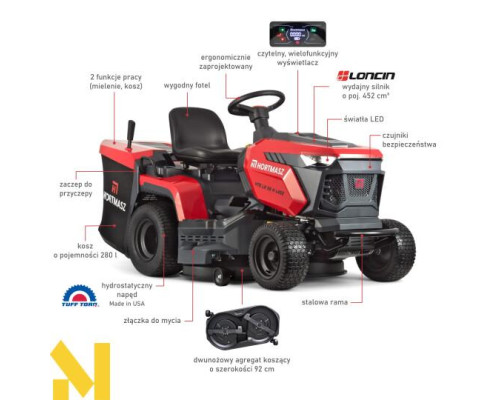 Садовий трактор бензиновий HORTMASZ HTS LX 92 H L452