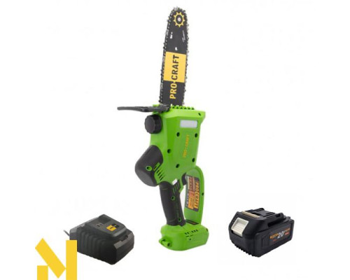 Міні-пила акумуляторна Procraft PKA-20 + зарядний пристрій 20/1 Prof + АКБ 20/4 Universal