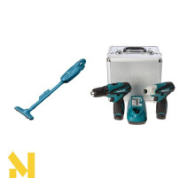 Набір інструментів акумуляторних Makita LCT204 (DF330DWE + TD090D) + пилосос акумуляторний Makita CL102DZX