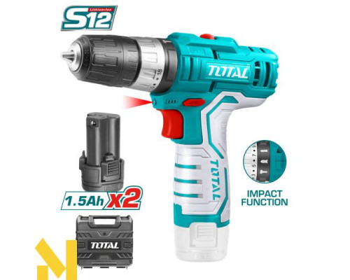 Дриль-шуруповерт ударний акумуляторний TOTAL TIDLI1232E