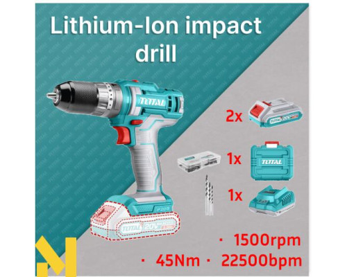 Дриль-шуруповерт ударний акумуляторний TOTAL TIDLI201452E