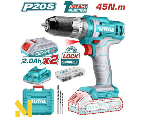 Дриль-шуруповерт ударний акумуляторний TOTAL TIDLI201452E