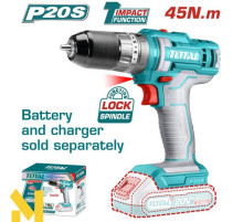 Дриль-шуруповерт ударний акумуляторний TOTAL TIDLI201455 (без АКБ та ЗП)