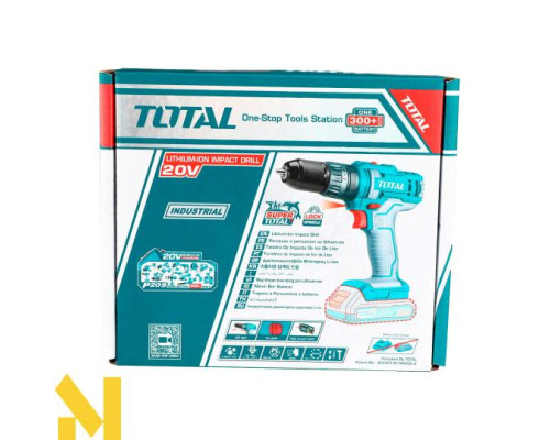 Дриль-шуруповерт ударний акумуляторний TOTAL TIDLI201455 (без АКБ та ЗП)