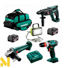Набір інструментів акумуляторних Metabo W 18 7-125 + BS 18 Quick + KH 18 LTX 24 + BSA 14.4-18 LED, 2 акб 18V 4 Ah, з/п ASC 55 в сумці