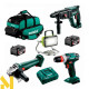Набір інструментів акумуляторних Metabo W 18 7-125 + BS 18 Quick + KH 18 LTX 24 + BSA 14.4-18 LED, 2 акб 18V 4 Ah, з/п ASC 55 в сумці