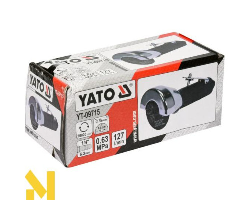 Болгарка (кутова шліфмашина) пневматична Yato YT-09715