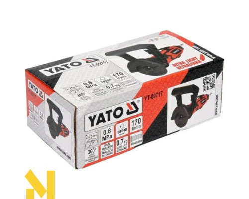 Болгарка (кутова шліфмашина) пневматична Yato YT-09717