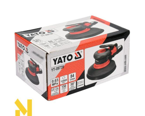 Шліфмашина ексцентрикова пневматична Yato YT-09739