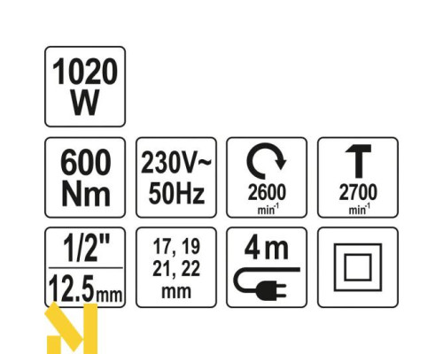 Гайковерт електричний Yato YT-82021