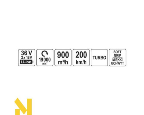 Повітродувка садова акумуляторна YATO YT-85179 (без АКБ та ЗП)