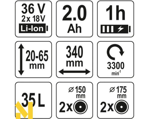 Газонокосарка акумуляторна YATO YT-85220