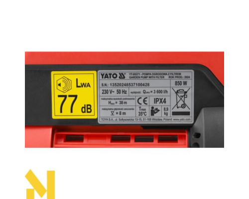 Станція насосна YATO YT-85371