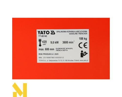Траншеєкопач YATO YT-86140