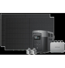 Комплект енергонезалежності EcoFlow PowerStream - мікроінвертор 600W + зарядна станція Delta Max 2000 (2016 Вт·ч / 2400 Вт) + 2 x 400W стаціонарні сонячні панелі