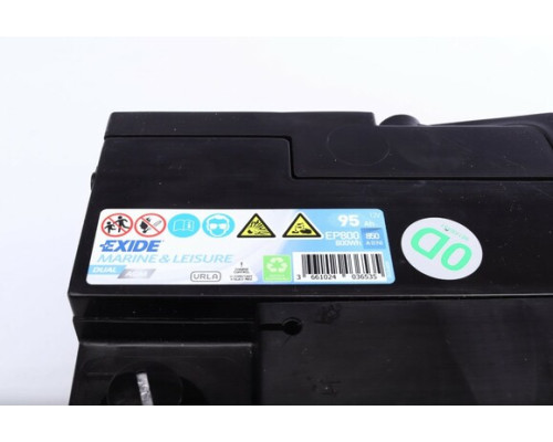 Акумулятор EXIDE EP800 Dual AGM, 95Ah 850A, для водного транспорту