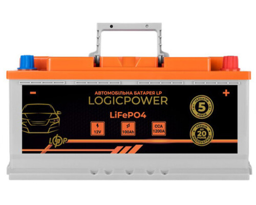 Автомобільний акумулятор Logicpower LiFePO4 BMS 1200 А, 12.8В, 100 Аг (24769)