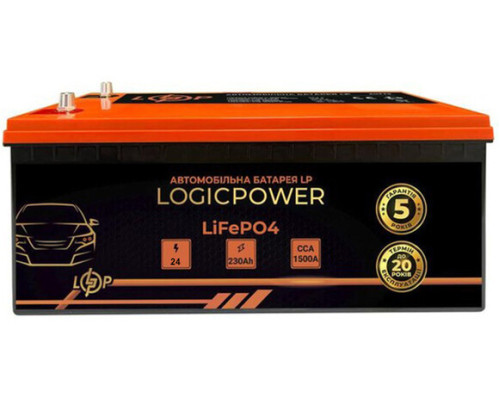 Автомобільний акумулятор Logicpower LiFePO4 BMS 1500 A, 25.6В, 230 Аг (24774)