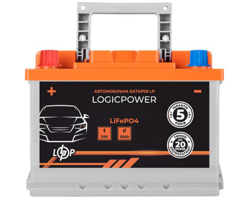 Автомобільний акумулятор Logicpower LiFePO4 BMS 800 A, 25.6В, 50 Аг (29487)