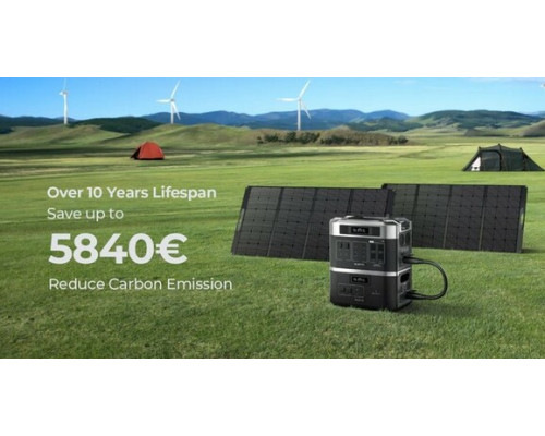 Зарядна станція з додатковою батареєю OUKITEL BP2000E+B2000E (4096 Вт·год / 2200 Вт)