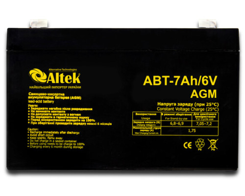 Акумулятор ALTEK ABT 7 Аг, 6В AGM (2114990)